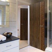 jbk mayette walnut fire door with oak inlays is pre finished and 12 ho ...