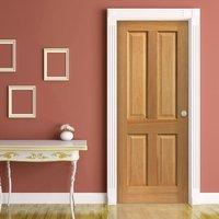 JBK Sherwood Oak 4 Panel Fire Door is Pre-Finished and 1/2 Hour fire Rated