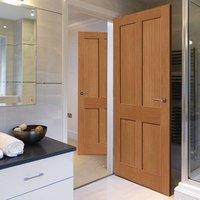 JBK Rushmore Oak Fire Door with Flat Panels is 1/2 Hour Fire Rated