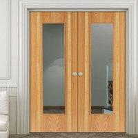 JBK Rhodesia Oak & Ash Door Pair with Clear Safety Glass is Pre-Finished