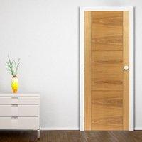 JB KIND Brisa Mistral Flush Oak Veneered Door with Decorative Groove is Pre-finished