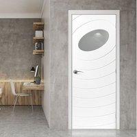 JB KIND Limelight Oriole White Primed Flush Door with Clear Safety Glass