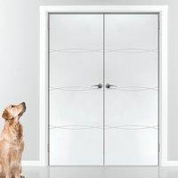 JBK Limelight Aster White Primed Flush Fire Door Pair is 30 Minute Fire Rated