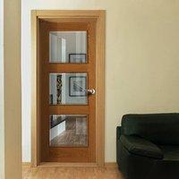 jbk royale modern r 03 3v oak door with bevelled clear safety glass is ...