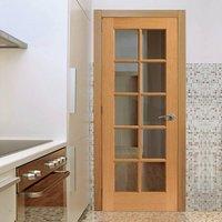 JBK Gisburn Oak Door with Clear Safety Glass is Pre-Finished