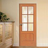 JBK Door Set Kit Royale Traditional 12-6VM Oak Veneer Door with Bevelled Clear Safety Glass, Prefinished