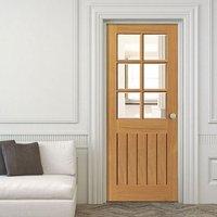 JBK River Oak Tutbury Door with Bevelled Clear Safety Glass