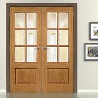 JBK River Oak Dove Door Pair with Bevelled Clear Safety Glass
