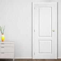 JBK Caprice 2 Panel Fire Door is White Primed with Woodgrained Effect and is a 1/2 Hour Fire Rated Door