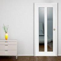 JB KIND Dominica White Primed Door with Clear Safety Glass