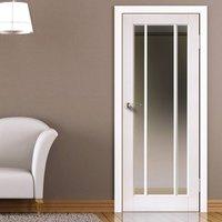 JB KIND Trinidad White Primed Door - Clear Safety Glass