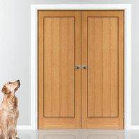 JBK Clementine Door Pair with Oak Veneer and Walnut Inlays is Pre-Finished