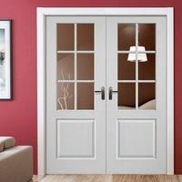 JBK Faro White Primed Door Pair with Clear Safety Glass