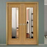 jbk roma minerva flush door pair with bevelled clear safety glass is p ...