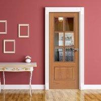 jbk royale traditional 12 6vm oak veneer door with bevelled clear safe ...