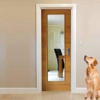 JBK Medina Oak Veneered Door with Clear Lined Glass is Pre-Finished