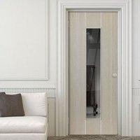 jbk nuance viridis cream flush door clear safety glass pre finished