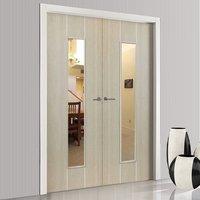 jbk nuance viridis cream flush door pair clear safety glass pre finish ...