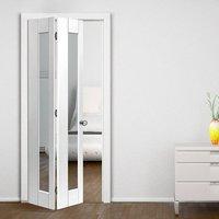 JBK Axis White Primed Bifold Door - Clear Safety Glass
