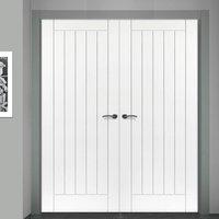 JBK Limelight Savoy Fire Door Pair, White Primed, 30 Minute Fire Rated