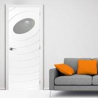 JBK Door Set Kit Limelight Oriole White Primed Flush Door with Clear Safety Glass