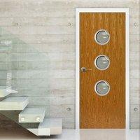 JBK Porthole 3 Oak Door, Pre-Finished