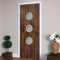 JBK Porthole 3 Walnut Door is Pre-Finished