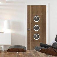 JBK Porthole 3 Eco Colour Mocha Soft Walnut Painted Door, Pre-finished