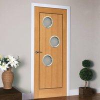 jbk porthole 3 sp clementine oak door with walnut inlays is pre finish ...