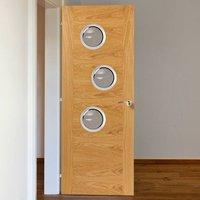 JBK Porthole 3 SP Brisa Ostria Oak Door is Pre-finished