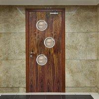 JBK Porthole 3 SP Walnut Door is Pre-Finished