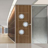 JBK Porthole 3 SP Eco Colour Mocha Soft Walnut Painted Door, Pre-finished