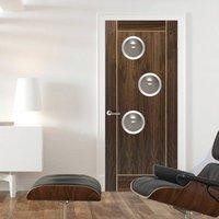 JBK Porthole 3 SP Vina Walnut Door with Oak Inlays is Pre-Finished