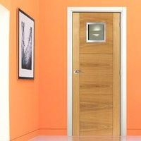 JBK Square 1 Brisa Mistral Oak Door with Decorative Groove, Pre-finished