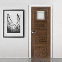 JBK Square 1 Brisa Mistral Walnut Door with Decorative Groove, Pre-finished