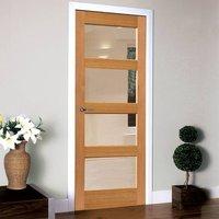 JBK Door Set Kit Oak Humber Door with Clear Flat Glass