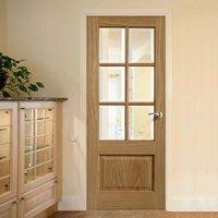 JBK Door Set Kit River Oak Dove Door with Bevelled Clear Safety Glass