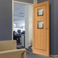 JBK Square 2 Clementine Oak Door with Walnut Inlays is Pre-Finished