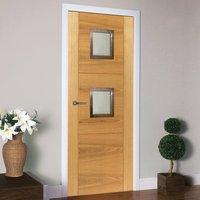 JBK Square 2 Brisa Mistral Oak Door with Decorative Groove, Pre-finished