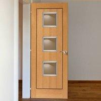 JBK Square 3 Clementine Oak Door with Walnut Inlays is Pre-Finished