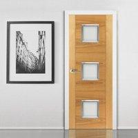 JBK Square 3 Brisa Mistral Oak Door with Decorative Groove, Pre-finished