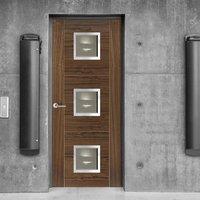 JBK Square 3 Brisa Mistral Walnut Door with Decorative Groove, Pre-finished