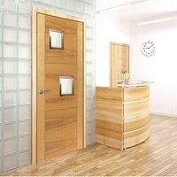 JBK Square 2 SP Brisa Mistral Oak Door with Decorative Groove, Pre-finished