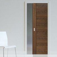 jbk tigris walnut single pocket door pre finished