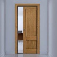 JBK River Oak Trent 2 Panel Single Pocket Door - Prefinished