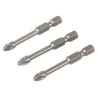 JCB PZ2 Impact Screwdriver Bit 50mm Pack of 3