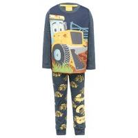 jcb joey character digger print long sleeve cotton top and trouser pyj ...