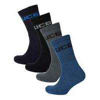 jcb pack of 4 crew logo socks