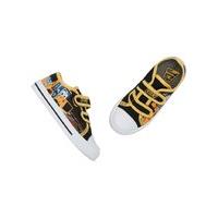 JCB boys Joey character print hoop and loop strap rubber toe cap canvas trainers - Yellow