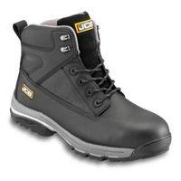 JCB Black Full Grain Leather Steel Toe Cap Fast Track Boots Size 6